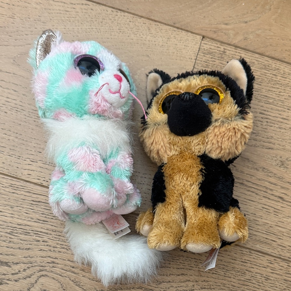 Ty Plush Toy with Pink and White Fur